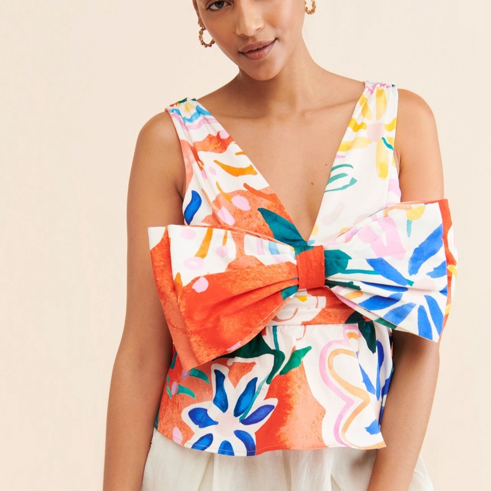 Hutch Meggy Bow Colorful Floral Top